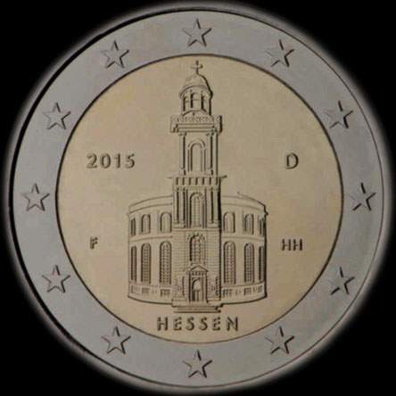 Allemagne 2015 - Hesse: Eglise Saint-Paul, Francfort-sur-le-Main - 2 euro comm�morative