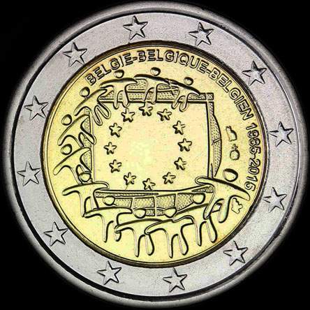 Belgique 2015 - 30 ans du Drapeau de l'UE - 2 euro commémorative