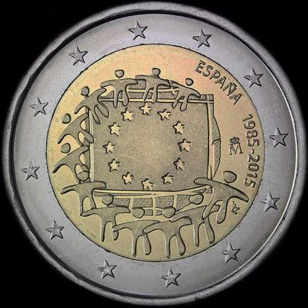 Espagne 2015 - 30 ans du Drapeau de l'UE - 2 euro comm�morative