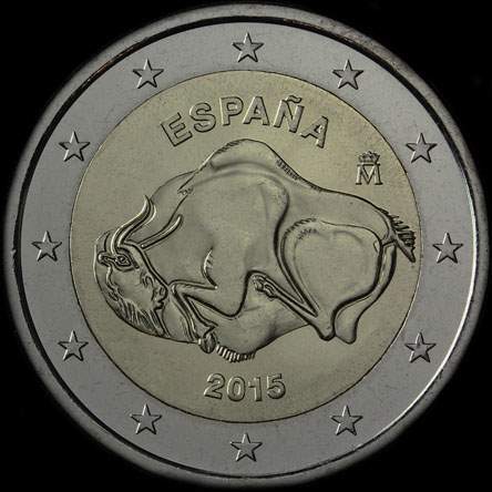 Espagne 2015 - Grotte de Altamira - H�ritage Mondial de l'Unesco - 2 euro comm�morative