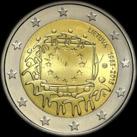 Lituanie 2015 - 30 ans du Drapeau de l'UE - 2 euro comm�morative