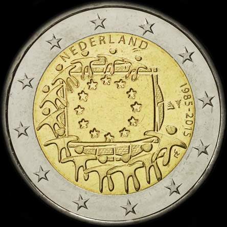 Pays-Bas 2015 - 30 ans du Drapeau de l'UE - 2 euro comm�morative