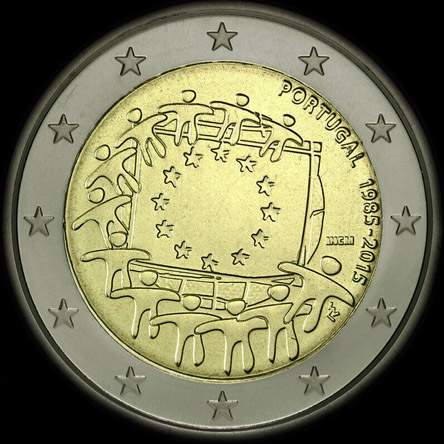 Portugal 2015 - 30 ans du Drapeau de l'UE - 2 euro comm�morative