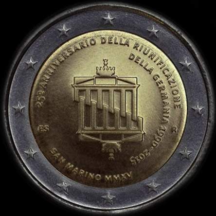 Saint-Marin 2015 - 25 ans d'Unit� Allemande - 2 euro comm�morative