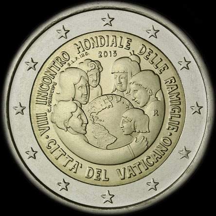 Vatican 2015 - Rencontre Mondiale des Familles � Philadelphie - 2 euro comm�morative