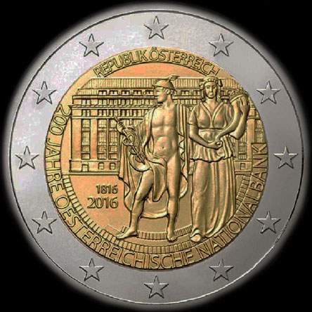 Autriche 2016 - 200 ans de la Banque nationale d'Autriche - 2 euro commémorative