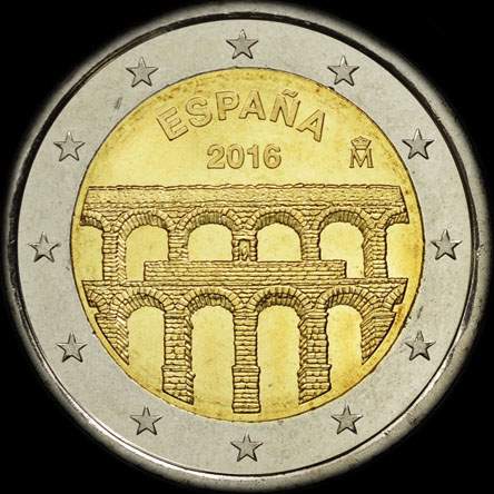 Espagne 2016 - Aqueduc de Ségovie - Héritage Mondial de l'Unesco - 2 euro commémorative
