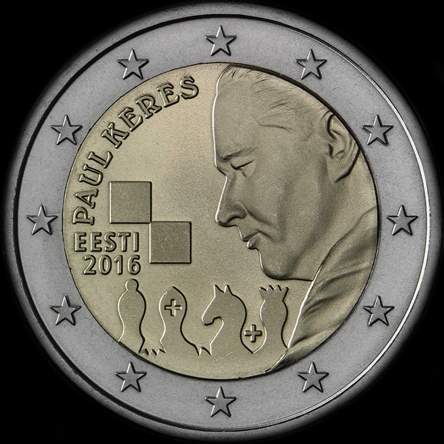 Estonie 2016 - 100 ans de Paul Keres - 2 euro commémorative