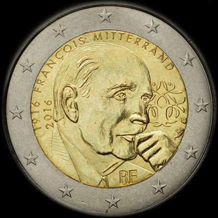 France 2016 - 100 ans de Fran�ois Mitterrand - 2 euro comm�morative