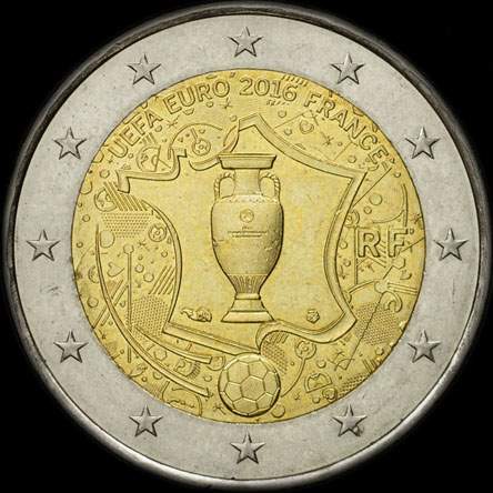 France 2016 - Euro UEFA - 2 euro comm�morative