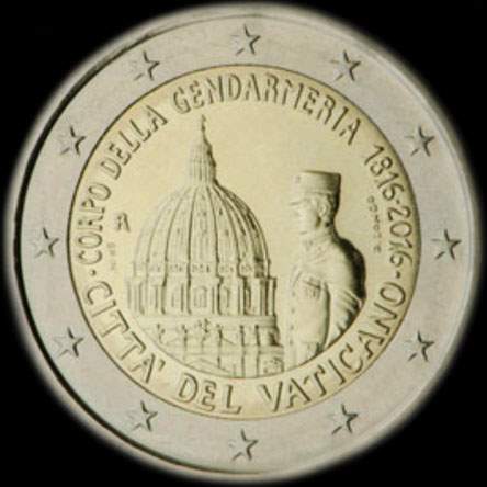 Vatican 2016 - 200 ans du Corps de la Gendarmerie Vaticane - 2 euro comm�morative