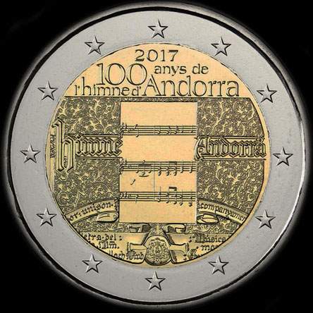 Andorre 2017 - 100 ans de l'Hymne national - 2 euro commémorative
