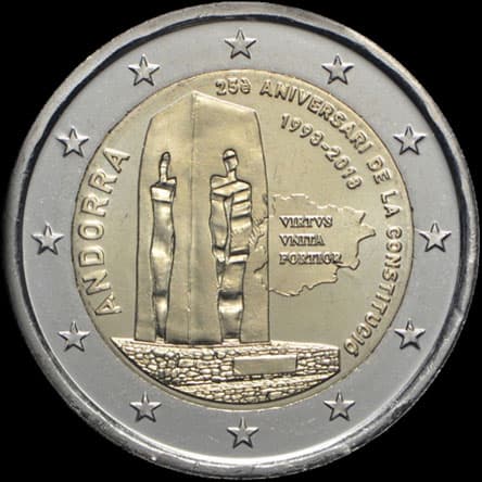 Andorre 2018 - 25�me anniversaire de la Constitution d'Andorre - 2 euro comm�morative