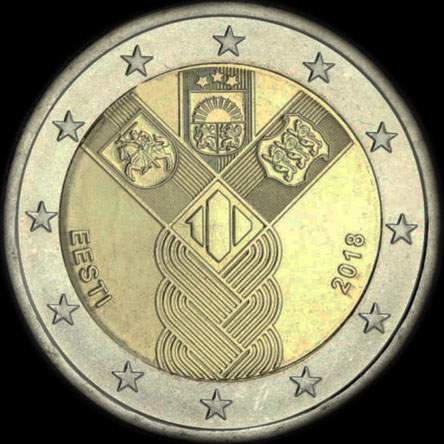 Estonie 2018 - 100 ans d'Ind�pendance des Pays Baltes - 2 euro comm�morative
