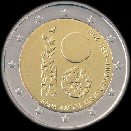 Estonie 2018 - 100 ans de la R�publique d'Estonie - 2 euro comm�morative