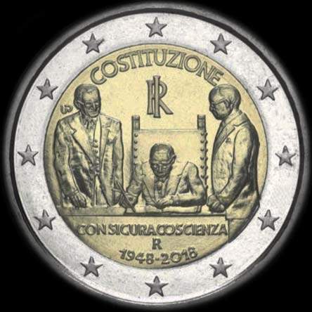 Italie 2018 - 70 ans de la Constitution Italienne - 2 euro commémorative