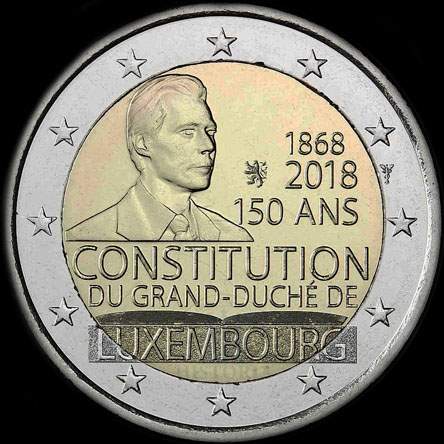 Luxembourg 2018 - 150 ans de la Constitution du Grand-Duché - 2 euro commémorative