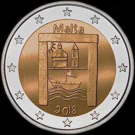 Malte 2018 - Solidarit� avec les Enfants - Patrimoine Culturel - 2 euro comm�morative
