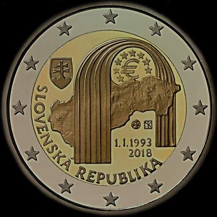 Slovaquie 2018 - 25 ans de la R�publique Slovaque - 2 euro comm�morative