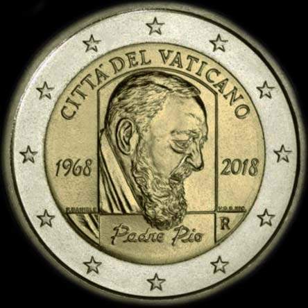 Vatican 2018 - 50 ans de la mort de Padre Pio - 2 euro commémorative