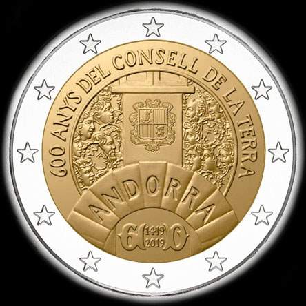 Andorre 2019 - 600 ans du Conseil de la Terre d'Andorre - 2 euro comm�morative