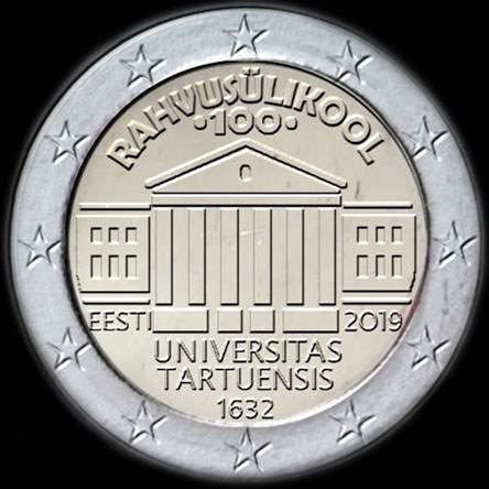 Estonie 2019 - 100 ans de l'Universit� de Tartu - 2 euro comm�morative