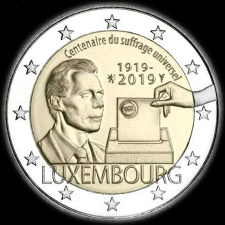 Luxembourg 2019 - 100 ans du Suffrage Universel - 2 euro comm�morative