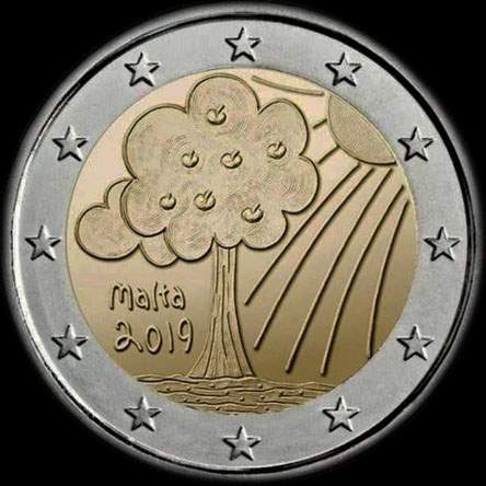 Malte 2019 - Solidarit� avec les Enfants - Nature et Environnement - 2 euro comm�morative