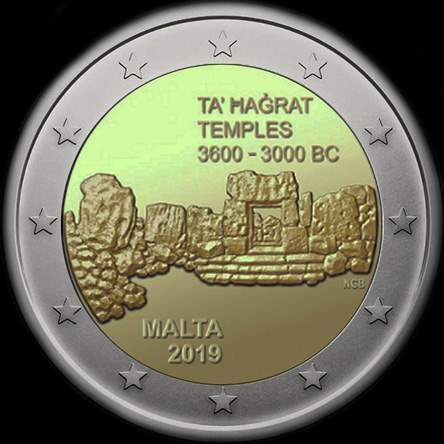 Malte 2019 - Site pr�historique de Ta'Hagrat - 2 euro comm�morative