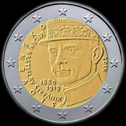 Slovaquie 2019 - 100 ans de la mort de Milan Rastislav Štef�nik - 2 euro comm�morative