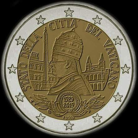 Vatican 2019 - 90 ans de l'Etat de la Cit� du Vatican - 2 euro comm�morative