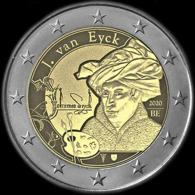 Belgique 2020 - Jan Van Eyck (peintre) - 2 euro commémorative