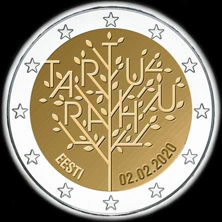 Estonie 2020 - 100 ans du Trait� de Paix de Tartu - 2 euro comm�morative