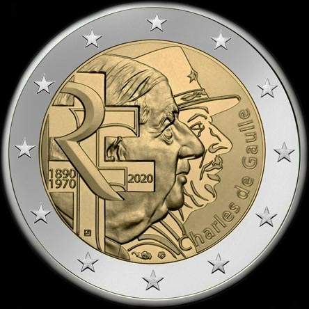 France 2020 - 50 ans de la mort de Charles de Gaulle - 2 euro comm�morative