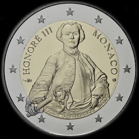 Monaco 2020 - 300 ans de la naissance du Prince Honor� III - 2 euro comm�morative