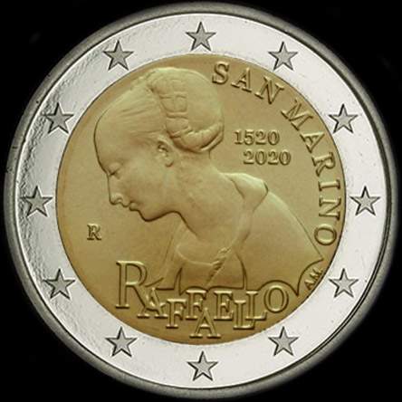 Saint-Marin 2020 - 500 ans de la mort de Raffaelo Sanzio (Raphaël) - 2 euro commémorative