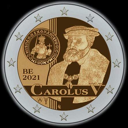Belgique 2021 - 500 ans de l'ordonnance de 2�me p�riode d'�mission de pi�ces de Charles V - 2 euro comm�morative