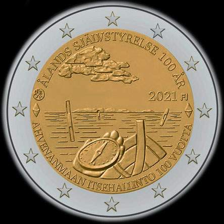 Finlande 2021 - 100 ans d'autonomie gouvernementale des �les Åland - 2 euro comm�morative
