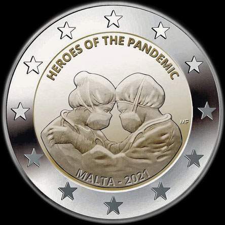 Malte 2021 - H�ros de la pand�mie - 2 euro comm�morative