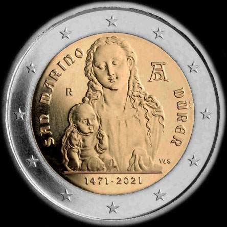 Saint-Marin 2021 - 550 ans de la naissance d'Albrecht D�rer  - 2 euro comm�morative