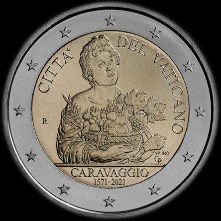 Vatican 2021 - 450 ans de la naissance du Caravage - 2 euro comm�morative