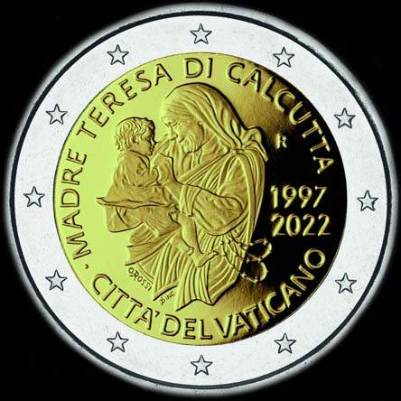 Vatican 2022 - 25 ans de la mort de Mère Teresa - 2 euro commémorative
