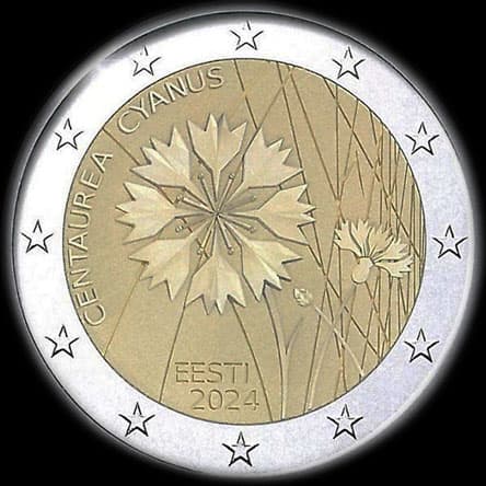 Estonie 2024 - Le Bleuet, fleur nationale - 2 euro comm�morative