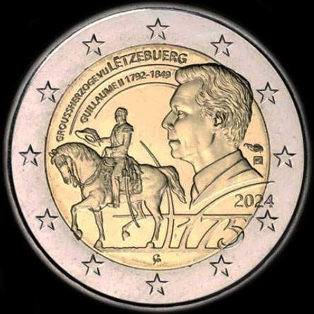 Luxembourg 2024 - 175 ans de la mort du Grand-Duc Guillaume II - 2 euro comm�morative