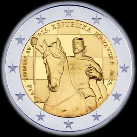 Croatie 2025 - 1100&nbsp;ans du Royaume de Croatie et du couronnement du Roi&nbsp;Tomislav&nbsp;1er - 2 euro comm�morative