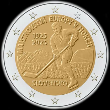 Slovaquie 2025 - 100 ans du Championnat d'Europe de Hockey - 2 euro comm�morative