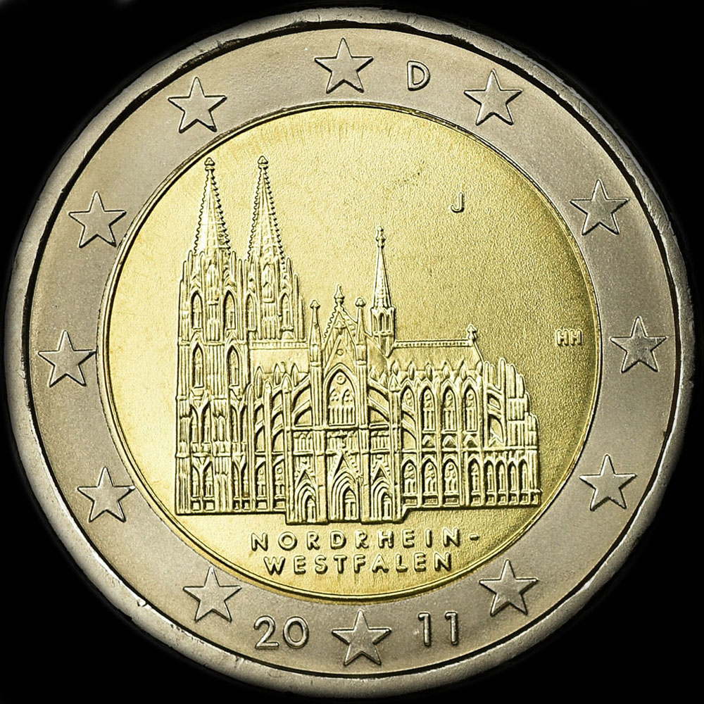 Allemagne 2011 - Rhénanie-du-Nord-Westphalie: Cathédrale de Cologne - 2 euro commémorative