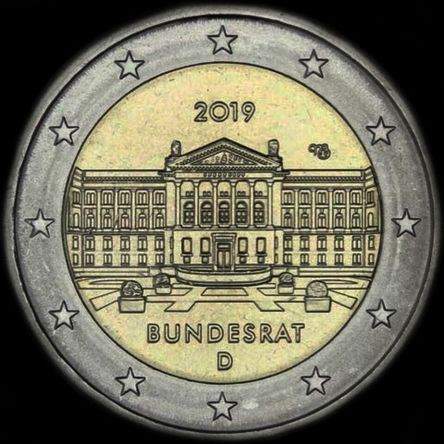 Allemagne 2019 - 70ème anniversaire de la création du Bundesrat - 2 euro commémorative