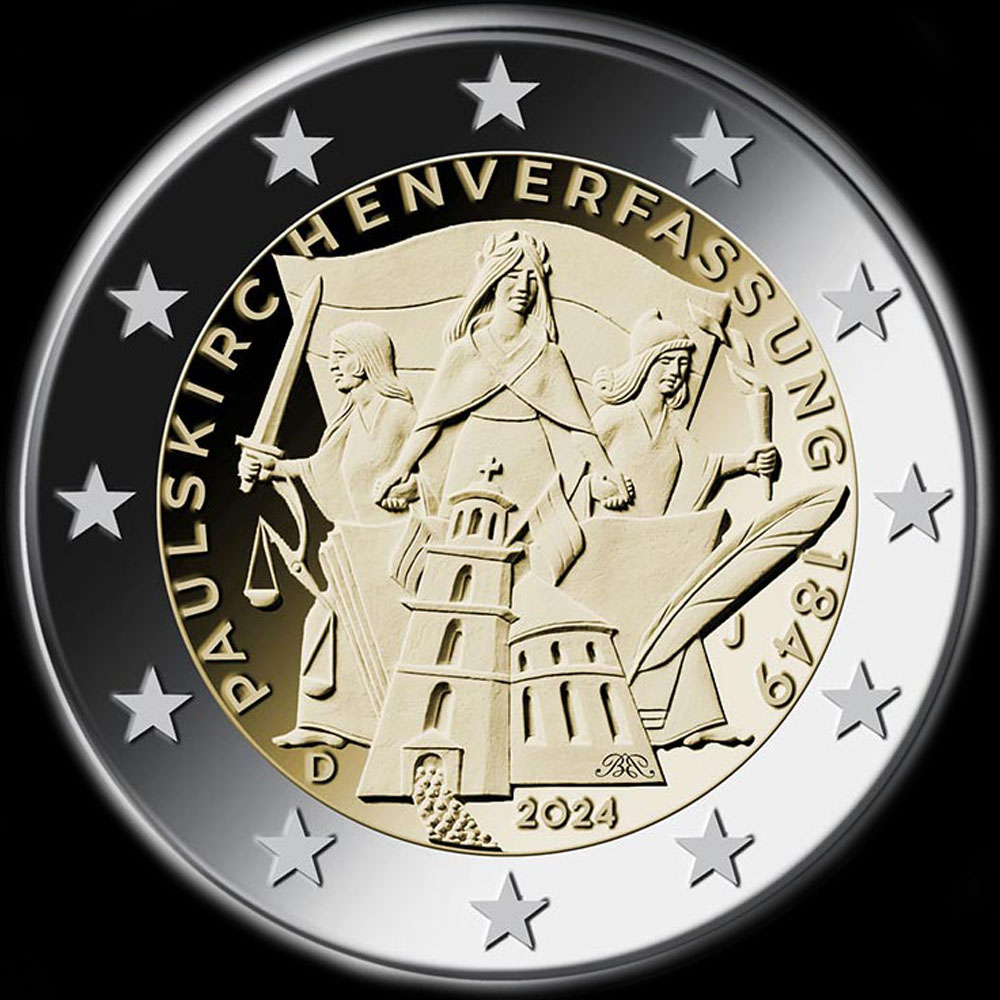 Allemagne 2024 - 175 ans de la constitution de la Paulskirche - 2 euro commémorative