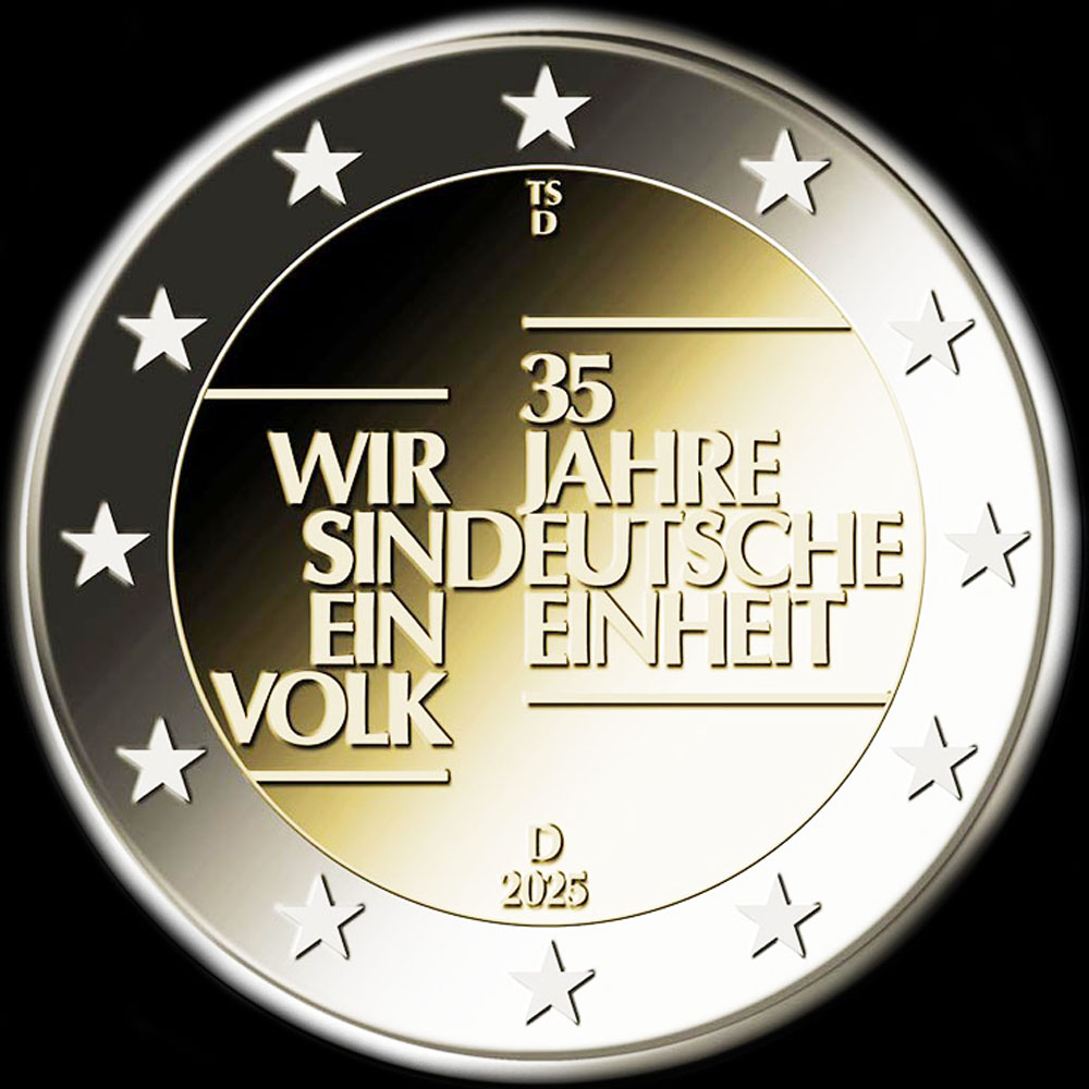 Allemagne 2025 - 35&nbsp;ans de l'unit� allemande - 2 euro comm�morative